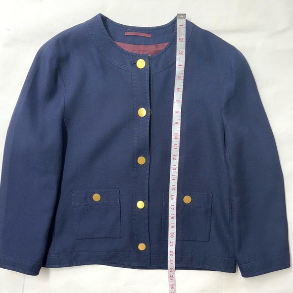 Gucci Uniform Linen Blend Blazer Jacket with Brass Buttons Navy Blue Size EU 44 - Picture 14 of 16